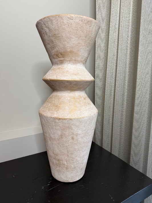 Vaas Mat Keramiek Beige/Goud 20x49,5