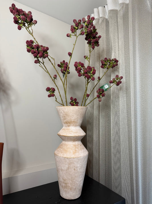 Vaas Mat Keramiek Beige/Goud 20x49,5