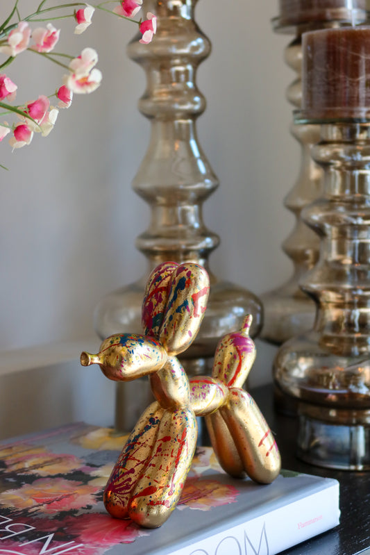 Balloon dog gold splash