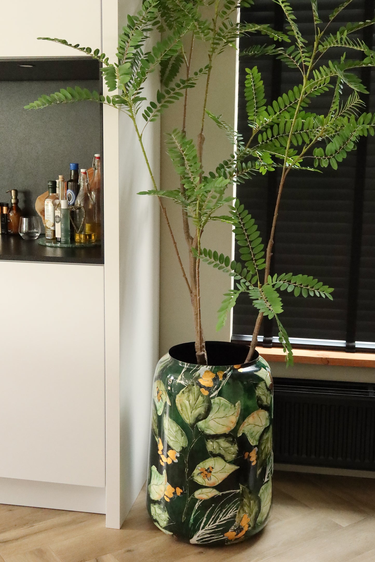 Mimosa zijden kunstboom 210cm