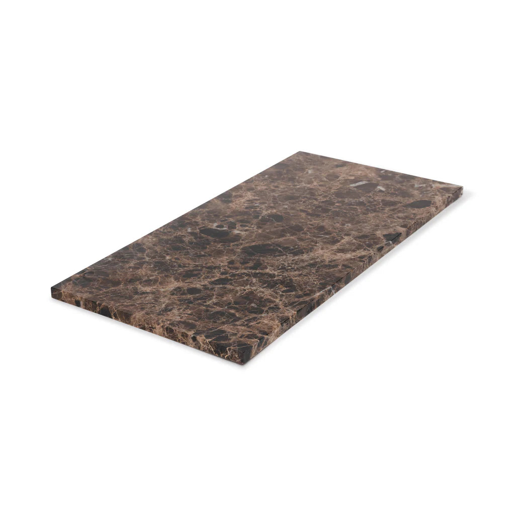Marmer dienblad rechthoek L bruin 20x40cm