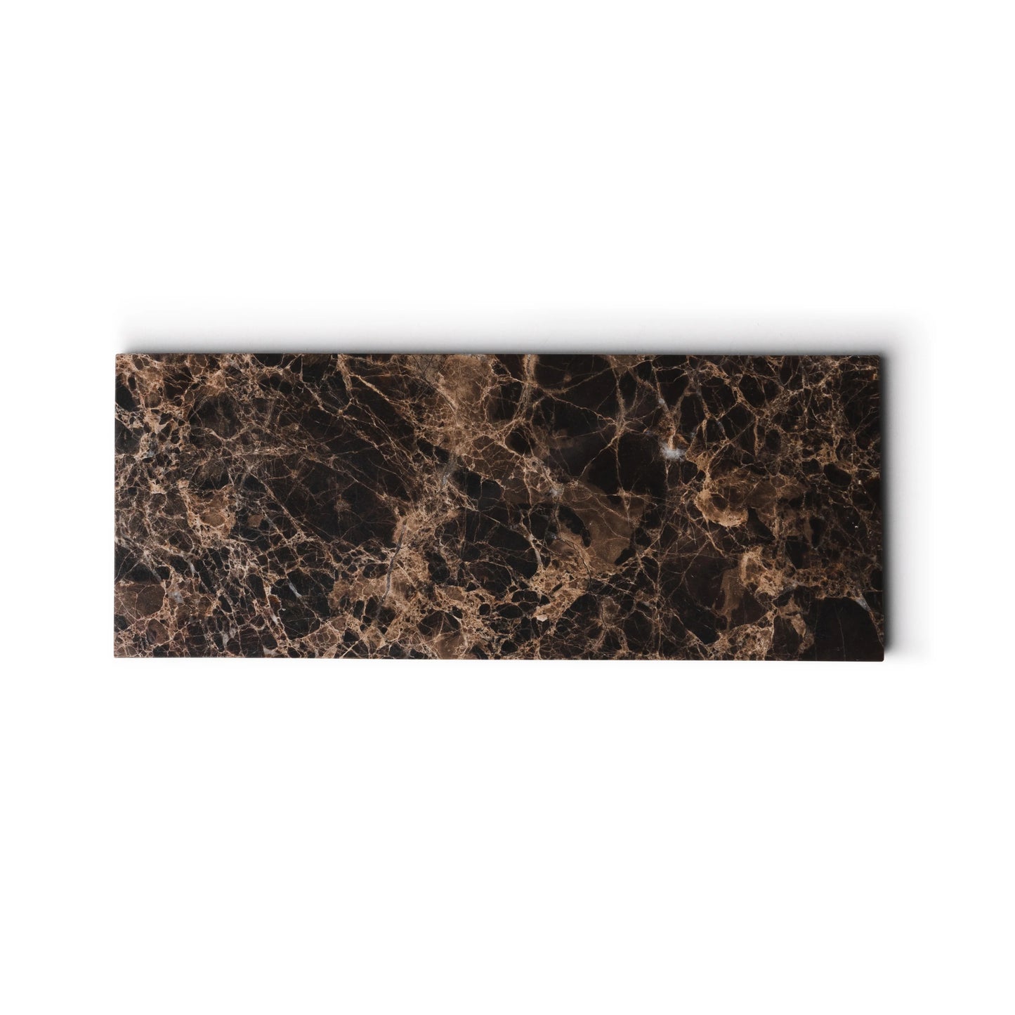 Marmer dienblad rechthoek S bruin 10x25cm