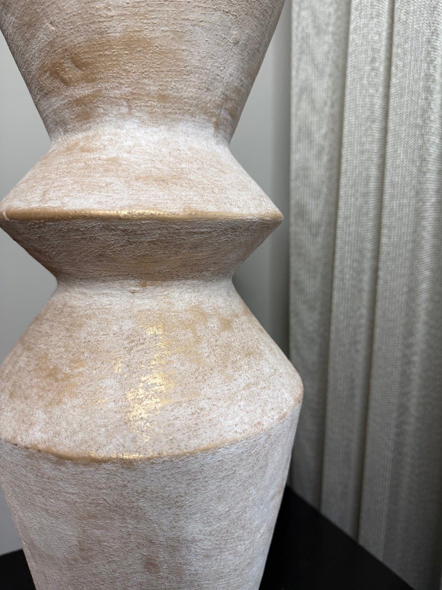 Vaas Mat Keramiek Beige/Goud 20x49,5