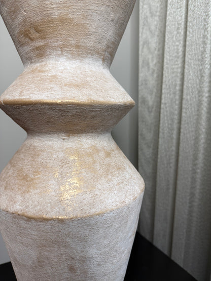 Vaas Mat Keramiek Beige/Goud 20x49,5