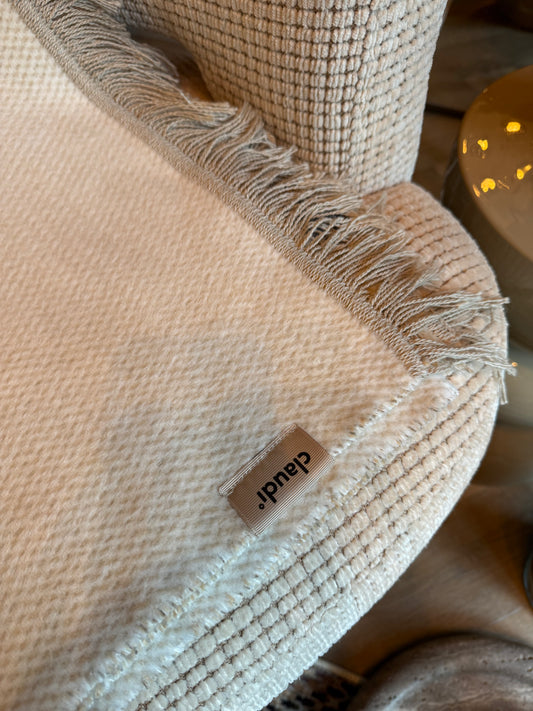 Claudi Plaid: 140x180 Licht Beige/Beige dubbelzijdig