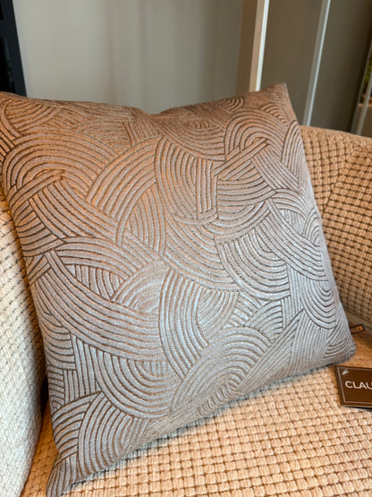 Claudi Chique Kussen: Bramana 45x45 Taupe/zacht grijs