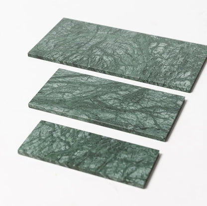 Marmer dienblad rechthoek L groen 20x40cm