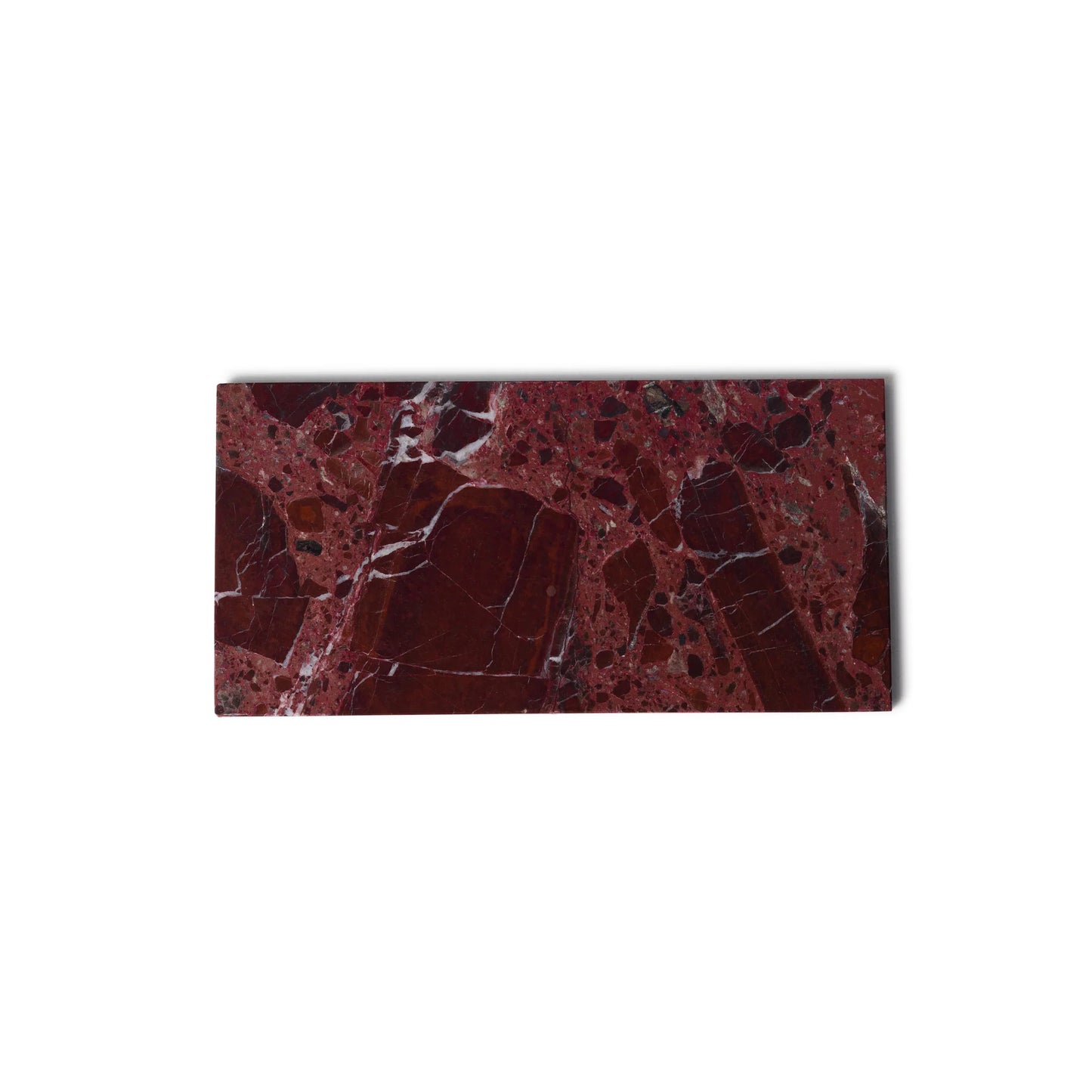Marmer dienblad rechthoek S rood 10x25cm