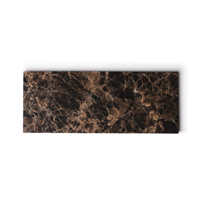 Marmer dienblad rechthoek S bruin 10x25cm